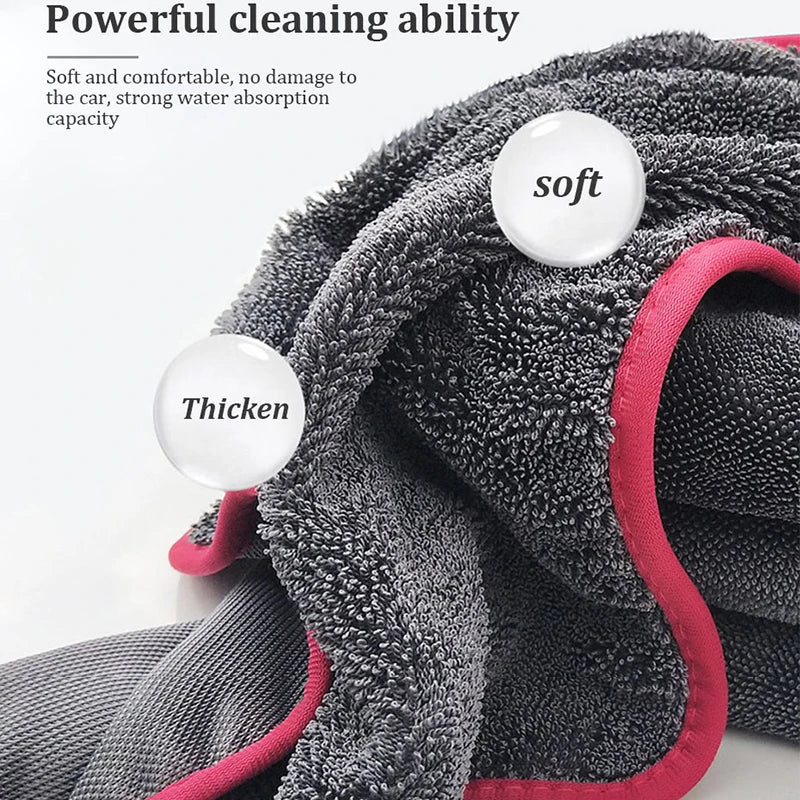 40x40/40x60/60x90CM Microfiber Towels 600GSM Ultra-Thick Car Washing Towel Auto Extra Soft Rag Car Care Cleaning Drying Cloth