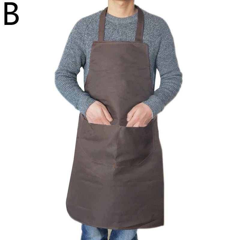 Waterproof Oil Cooking Apron Chef Aprons For Women Men Kitchen Apron With Front Pocket Dishwashing Cleaning Accessories Aprons