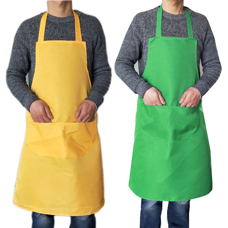Waterproof Oil Cooking Apron Chef Aprons For Women Men Kitchen Apron With Front Pocket Dishwashing Cleaning Accessories Aprons