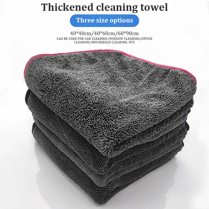 40x40/40x60/60x90CM Microfiber Towels 600GSM Ultra-Thick Car Washing Towel Auto Extra Soft Rag Car Care Cleaning Drying Cloth