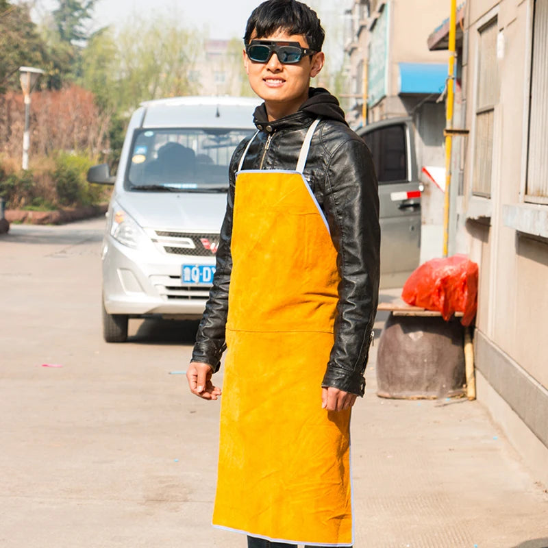 Washable Wear resistant Heat Insulation Cowhide Leather Welding Apron Soldering Protective Clothing Blacksmith