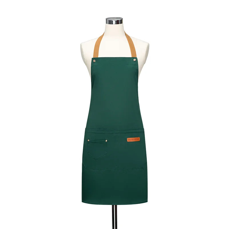 Customized Logo Design Apron Logo Signature Men's Women's Kitchen Aprons Home Chef Baking Clothes Waterproof  with Pockets