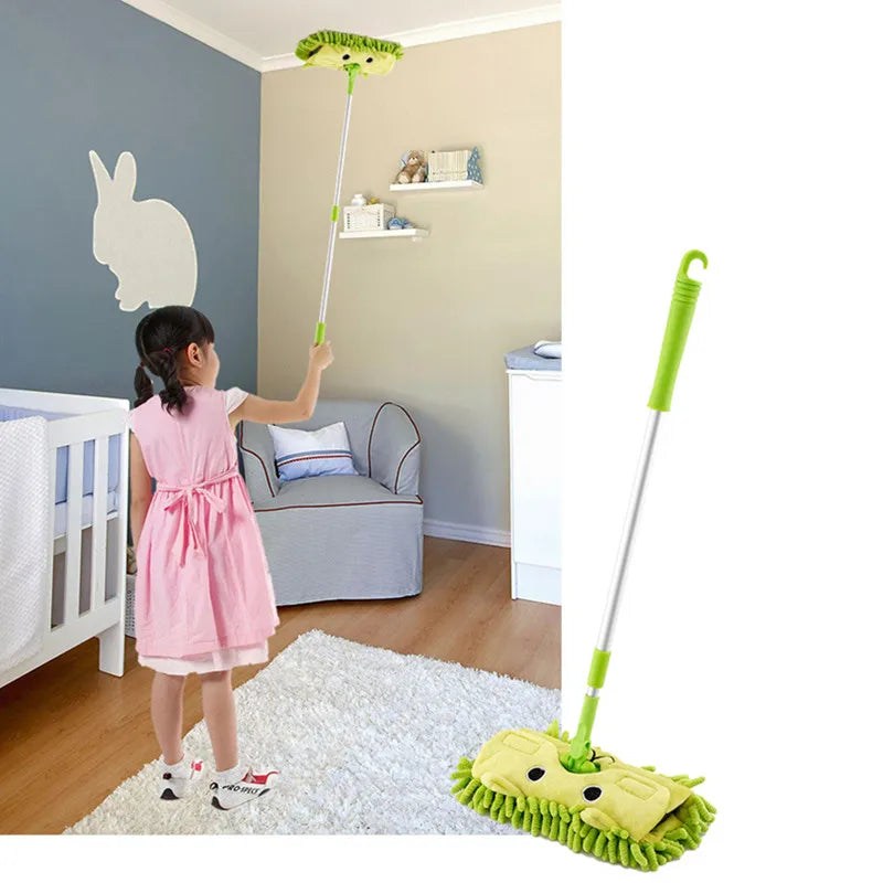 Kids Stretchable Floor Cleaning Tools Mop Broom Dustpan Play-house Toys Gift Baby Mini Sweeping House Cleaning Toys