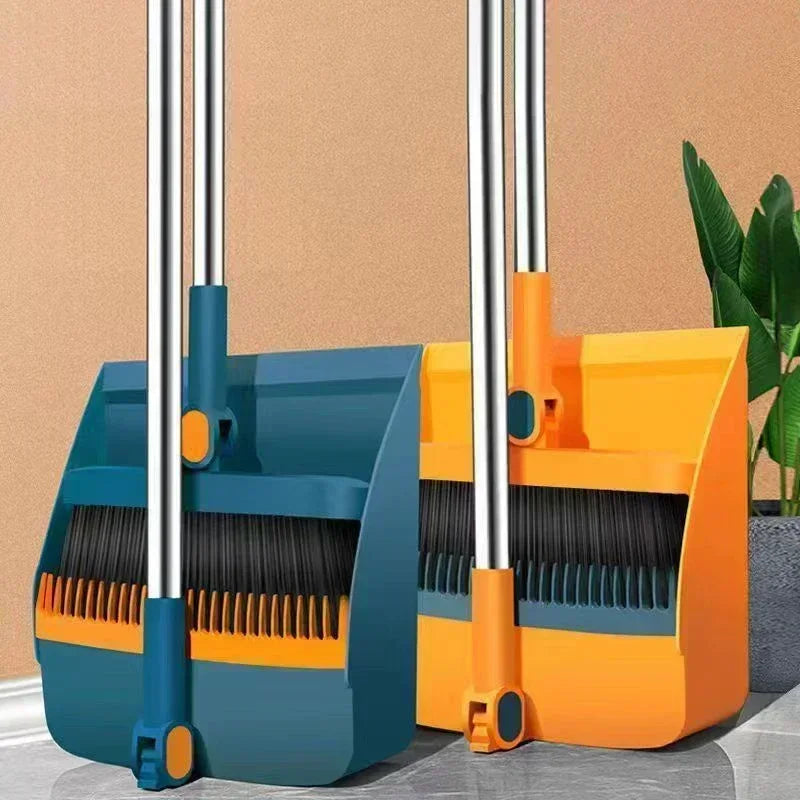 new folding broom dustpan set household cleaning tools non-stick hair dry wet dual-use broom folding set Kitchen office