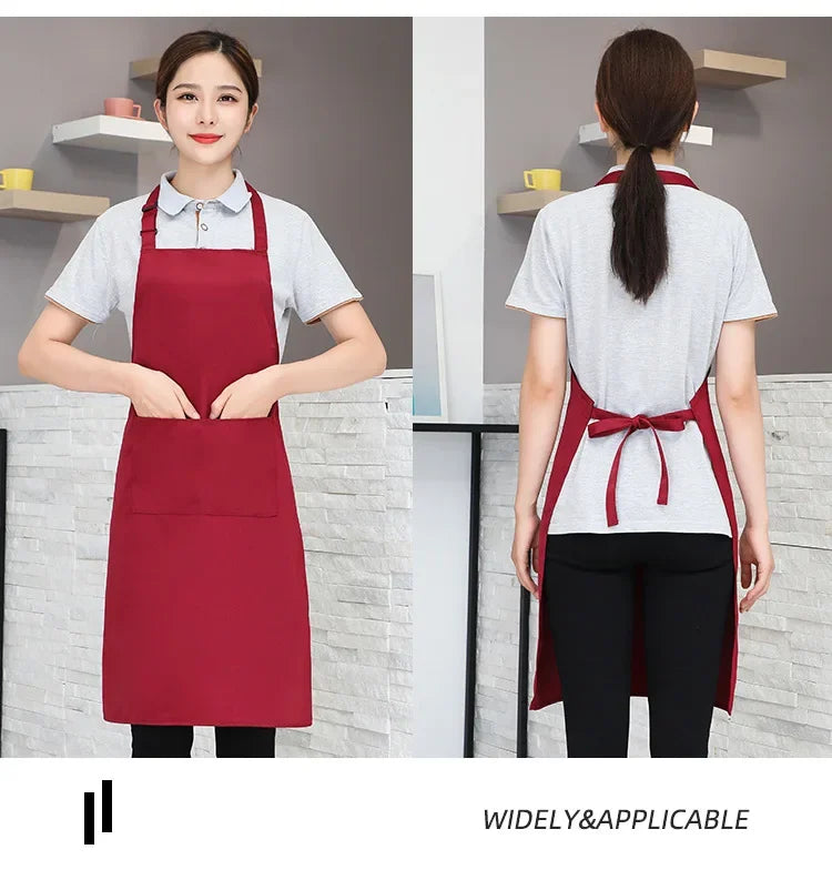 Customizable White Black Apron Customize Logo Personalized Apron Waterproof For Man Women Cooking Restaurant Waiter Work Clothes