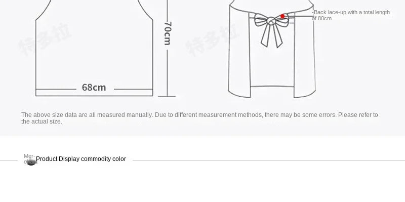 Kitchen Apron Fashionable Linen Striped Aprons For Restaurant Work Chef Waiter Adjustable Size Household Kitchen Cleaning Apron