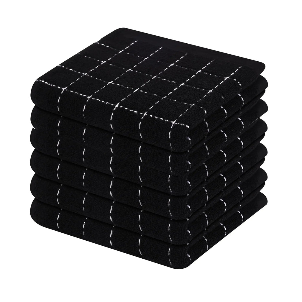 Olanly Cotton Terry Cloth Kitchen Towels Thicken Super Absorbent Dishcloth Reusable High-efficiency Cleaning Rags Daily Dish Rag