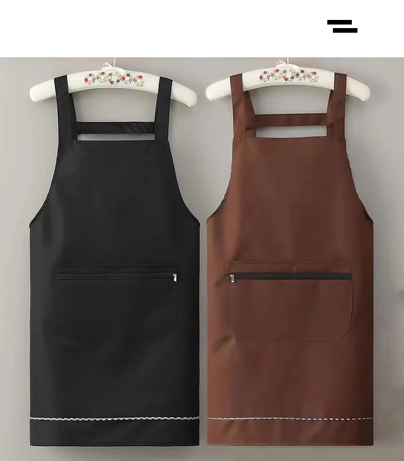 Household Apron for Women Kitchen Waterproof and Oil-Proof Sleeveless Apron Fashion Internet Celebrity Cute Suspender Work Clothes for Men