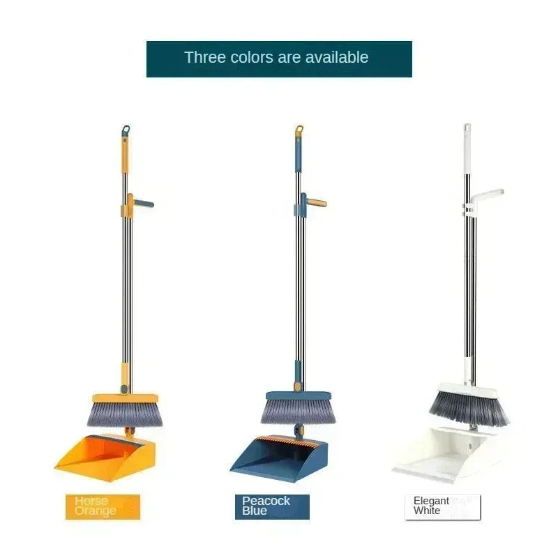 new folding broom dustpan set household cleaning tools non-stick hair dry wet dual-use broom folding set Kitchen office