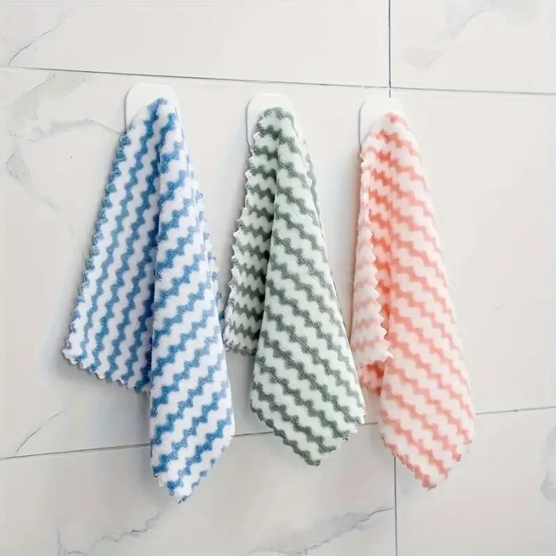 10/40PCS Super Absorbent Dishcloths Coral Fleece Cleaning Cloths Thickened Kitchen Washing Dish Rags Glass Windows Wipe Towels