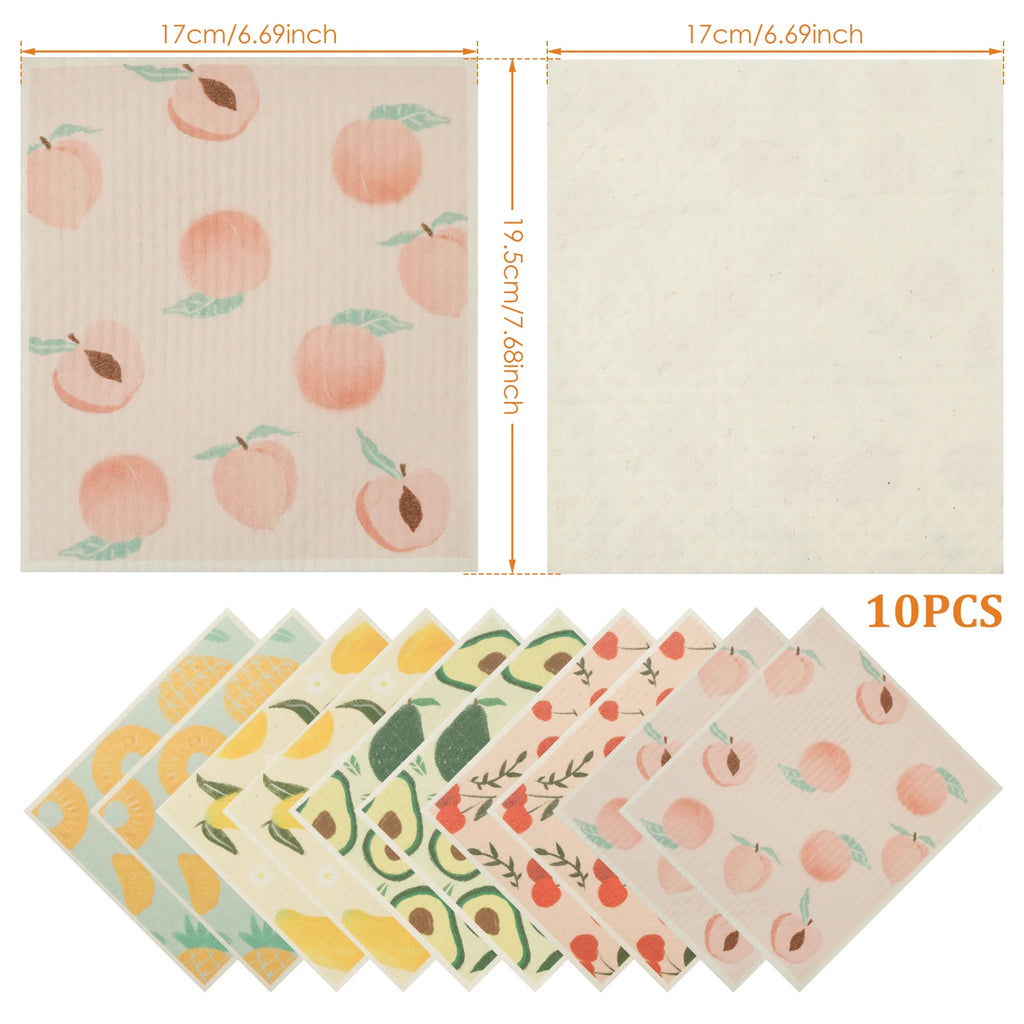 5/6/12PCS Kitchen Dish Towels Absorbent Swedish Dishcloths Kitchen Dish Rags Soft  Non-woven Cloths for Washing Dishes Cleaning