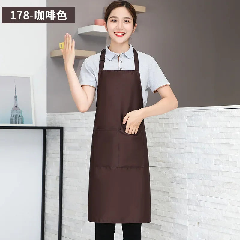 Customizable White Black Apron Customize Logo Personalized Apron Waterproof For Man Women Cooking Restaurant Waiter Work Clothes