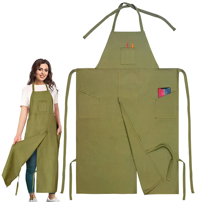 Hot Selling Split Apron for Men Women Kitchen Cooking Pottery Painting DIY Gift Long Durable Waterproof Design