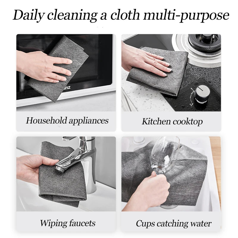 Thicker Magic Cleaning Cloth No Watermark No Trace Clean Rag  Microfiber Wash Reusable Dried Wiping Window Glass Kitchen Towel