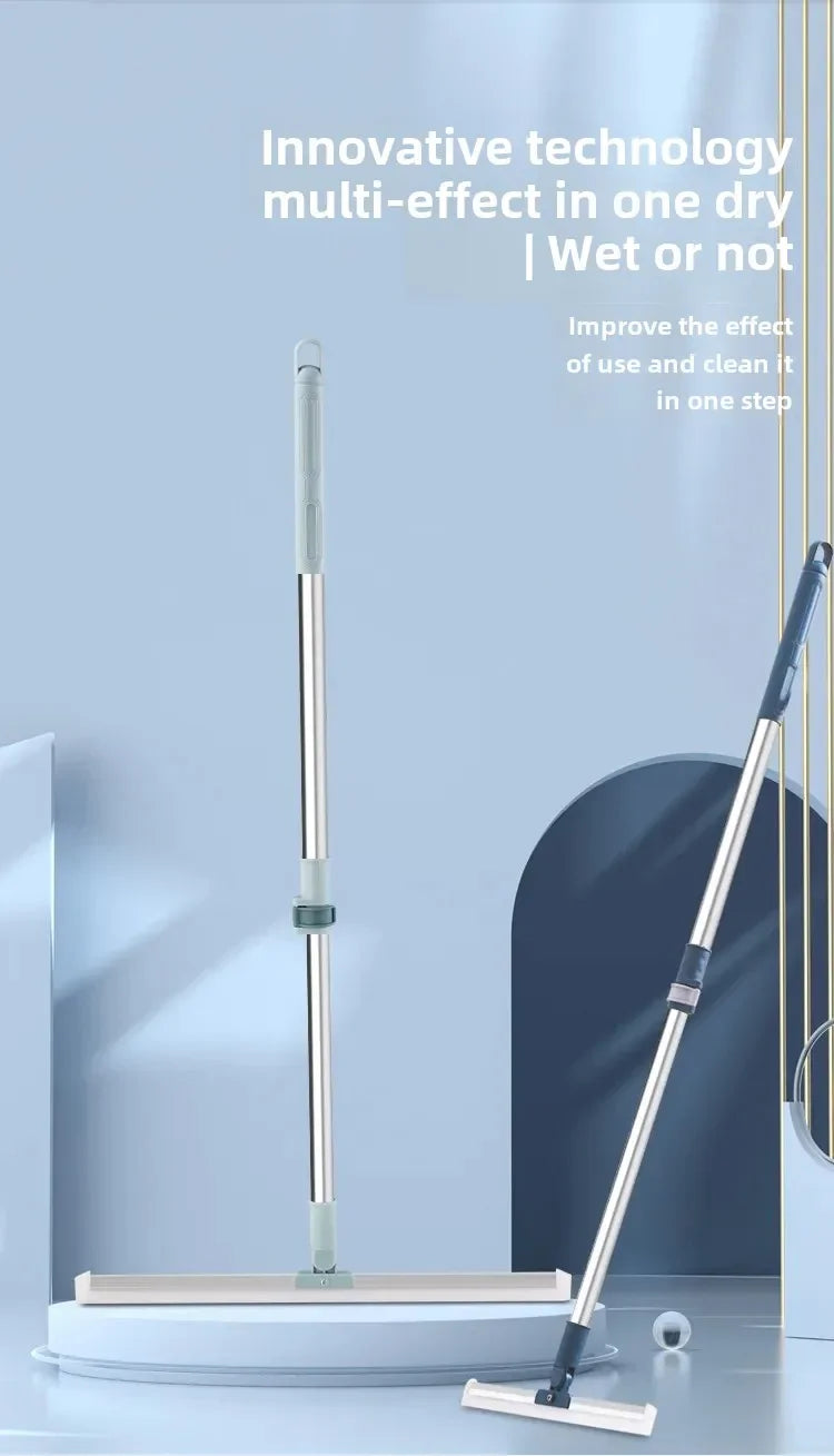 Magic Broom Silicone Bathroom Floor Scraper Household Bathroom Cleaning Squeegee Plastic Handle Two-In-One Dry And Wet Use