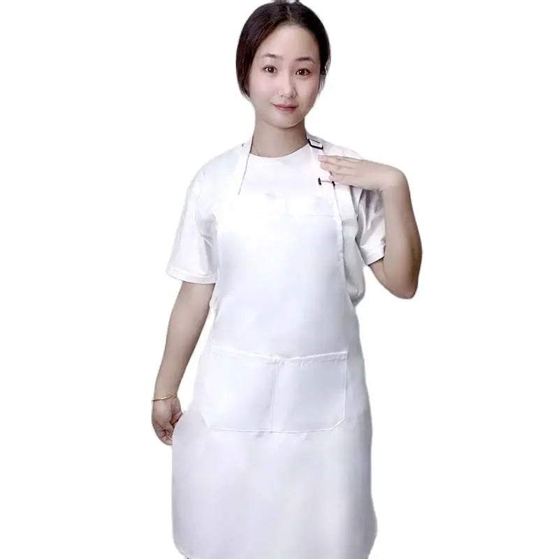 18 Colors Custom LOGO Aprons For Woman Men Chef Work Grill Restaurant Bar Shop Cafes Beauty Nails Studios Uniform Thin Apron