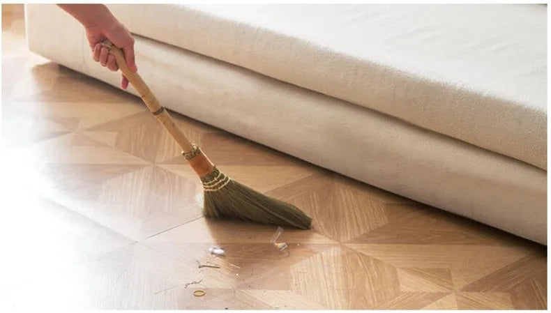 Japan Soft Fur Broom Manual Wooden Floor Sweeping Brooms Straw Braided Household Floor Cleaning Archaize Handmade Cleaning Tools