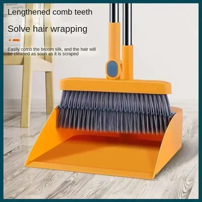new folding broom dustpan set household cleaning tools non-stick hair dry wet dual-use broom folding set Kitchen office