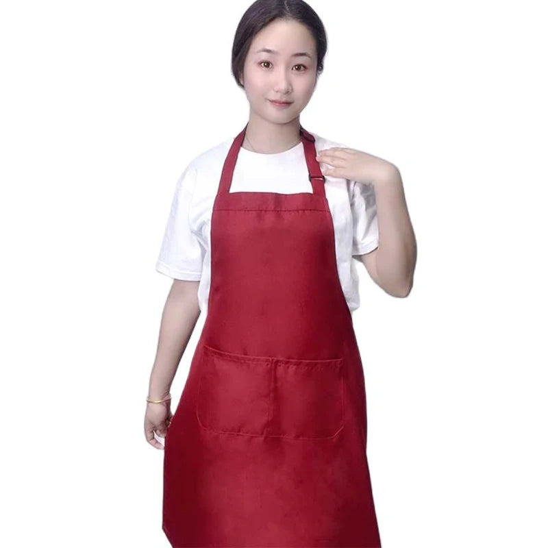18 Colors Custom LOGO Aprons For Woman Men Chef Work Grill Restaurant Bar Shop Cafes Beauty Nails Studios Uniform Thin Apron