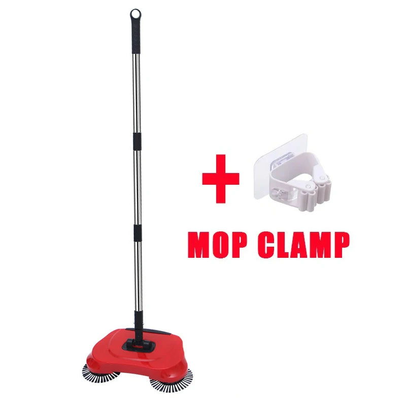 360° Hand Push Sweeper Vacuum Cleaner Sweeping and Mopping All-in-one Machine Broom Dustpan Combination for Home Office Cleaning