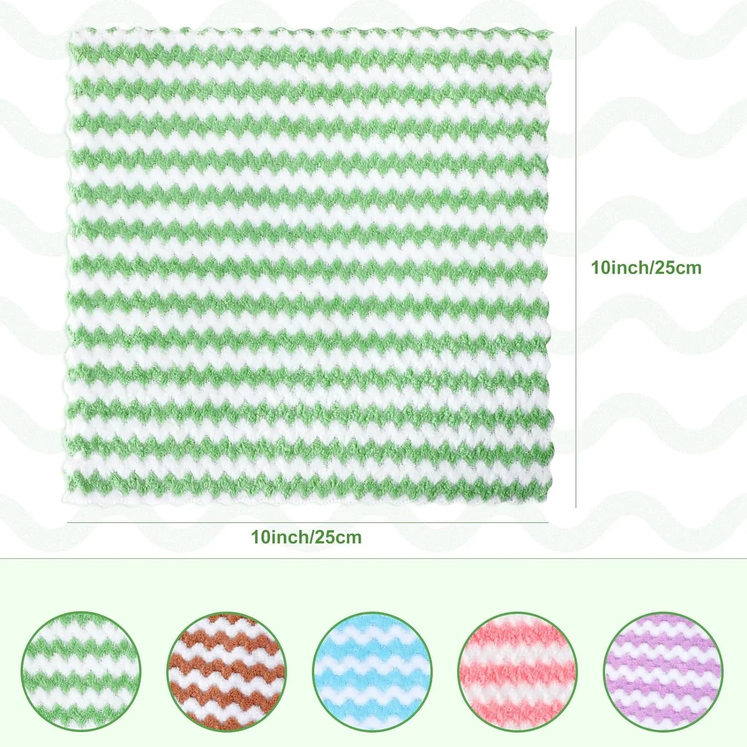 10/40PCS Super Absorbent Dishcloths Coral Fleece Cleaning Cloths Thickened Kitchen Washing Dish Rags Glass Windows Wipe Towels