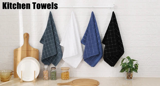 Olanly Cotton Terry Cloth Kitchen Towels Thicken Super Absorbent Dishcloth Reusable High-efficiency Cleaning Rags Daily Dish Rag