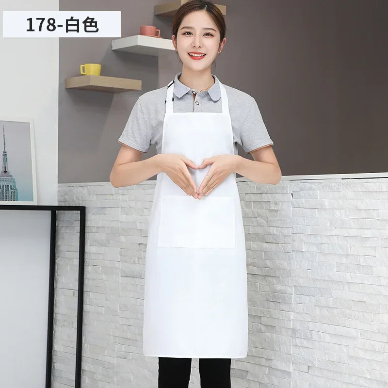 Customizable White Black Apron Customize Logo Personalized Apron Waterproof For Man Women Cooking Restaurant Waiter Work Clothes