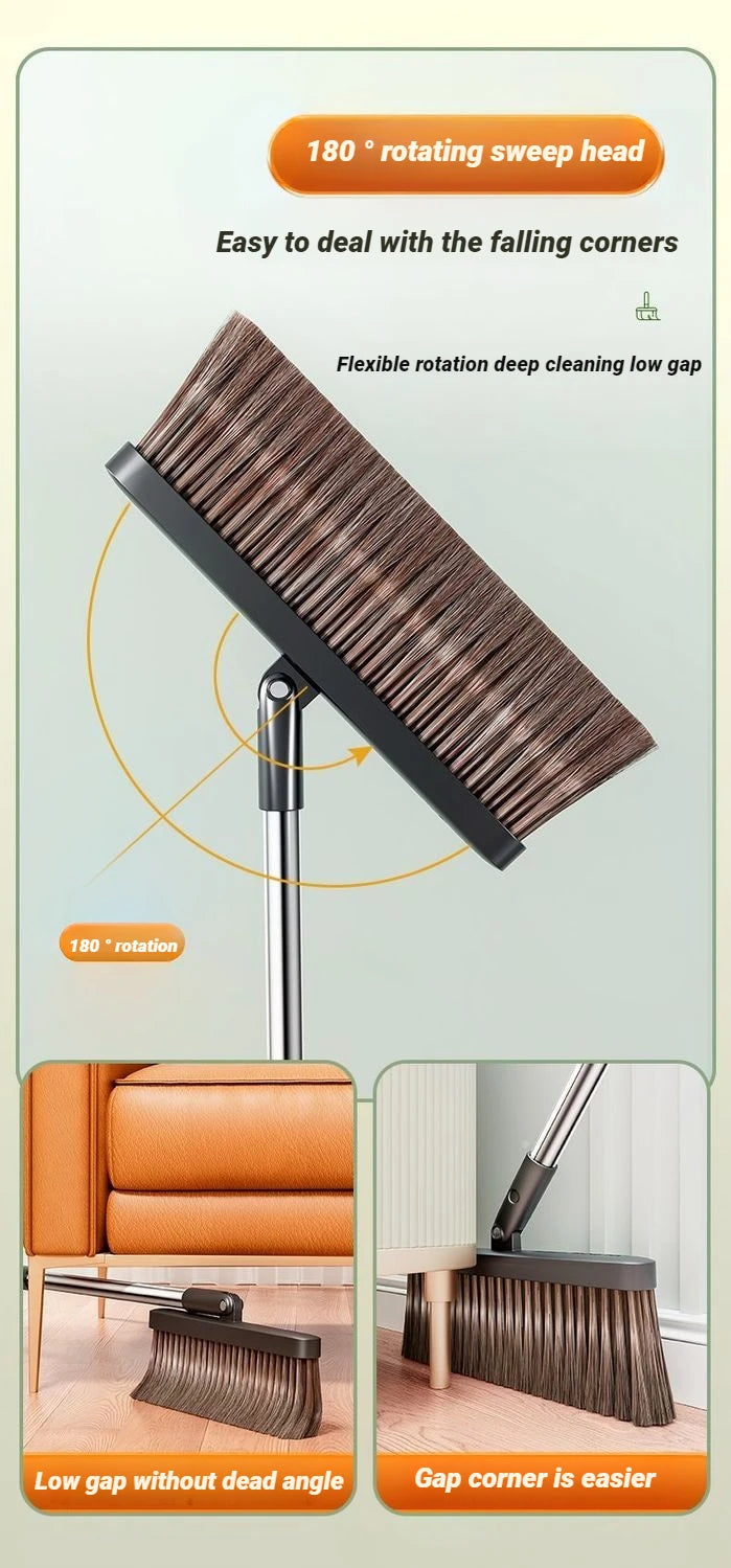 JOYBOS 30cm Broom Dustpan Set 180 Rotate Sweep Floor Brush For Home Office Living Room Garbage Shovel Broom Cleaning Tool