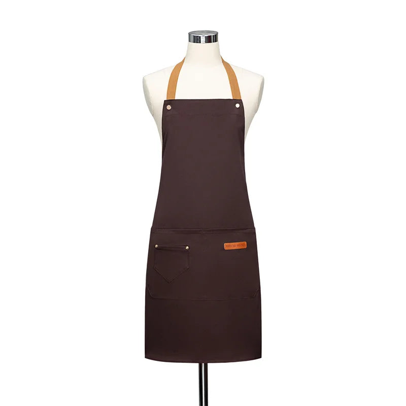 Customized Logo Design Apron Logo Signature Men's Women's Kitchen Aprons Home Chef Baking Clothes Waterproof  with Pockets