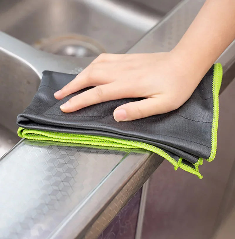 Lint Free Carbon Fiber Cleaning Cloth Glass Window Polishing Streak Free Miracle Easy Clean Rag Reusable for Kitchen Dish