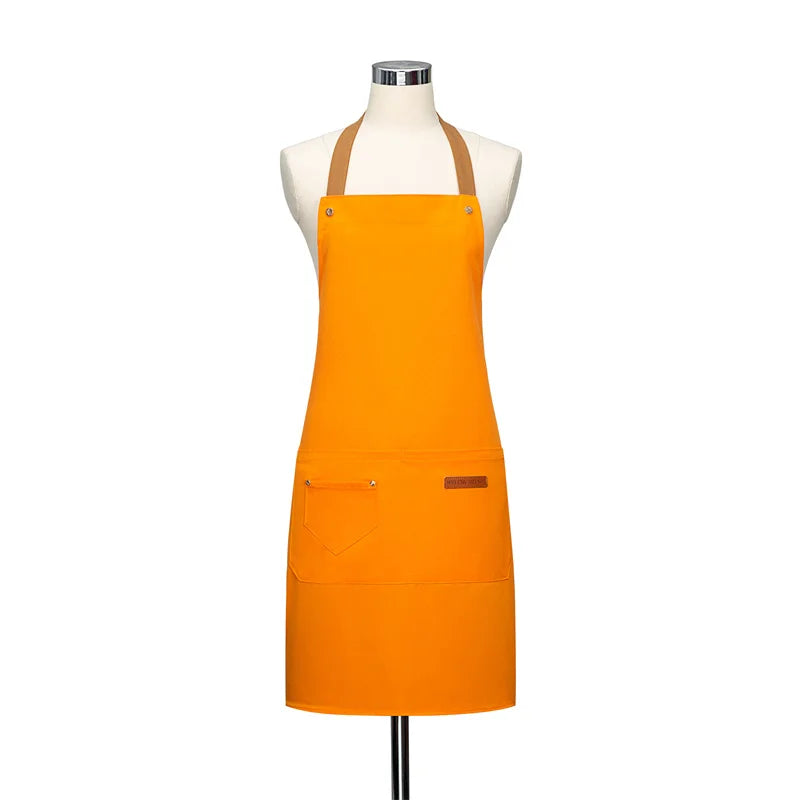 Customized Logo Design Apron Logo Signature Men's Women's Kitchen Aprons Home Chef Baking Clothes Waterproof  with Pockets