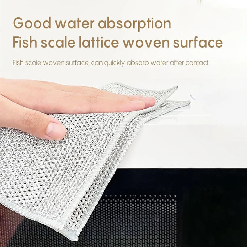 30-1pc Magic Cleaning Cloth Thickened Double-sided Metal Steel Wire Rags Kitchen Dish Pot Washdishing Cloths Towel Clean Tools