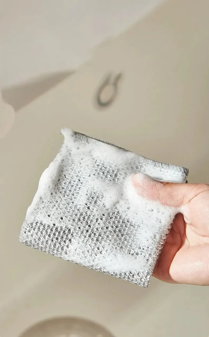 10pcs double-sided Thickened Steel Wire Cleaning Cloth  Magic Dishcloth Non-Scratch Washing Pot Rags Kitchen Cloth Wire Ball Rag