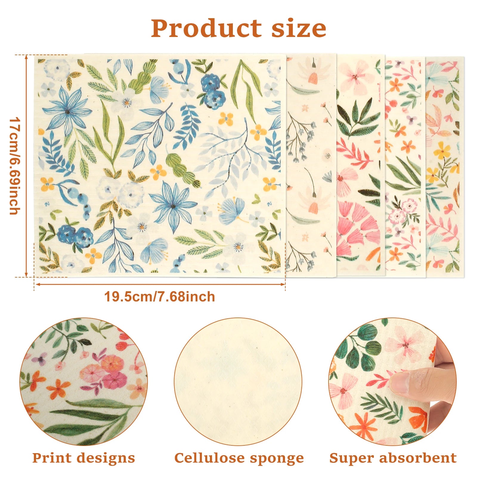 5/6/12PCS Kitchen Dish Towels Absorbent Swedish Dishcloths Kitchen Dish Rags Soft  Non-woven Cloths for Washing Dishes Cleaning