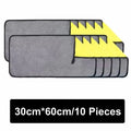 1/2/5/6/10pcs Microfiber Cleaning Towel Thicken Soft Drying Cloth Car Body Washing Towels Double Layer Clean Rags 30/40/60cm