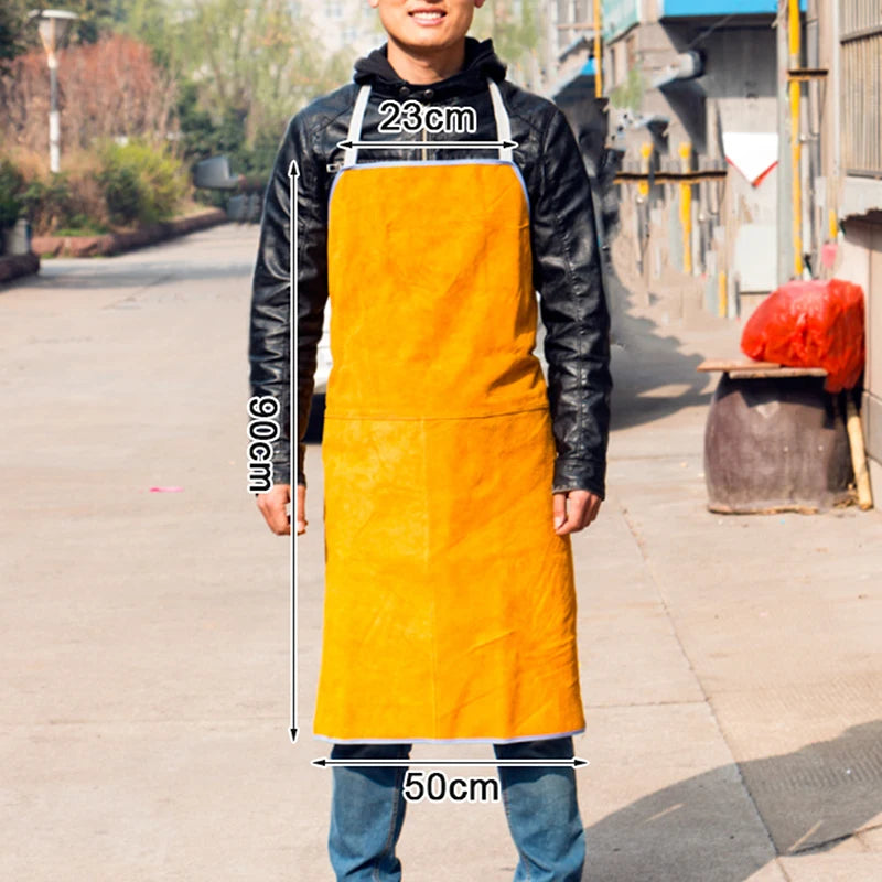 Washable Wear resistant Heat Insulation Cowhide Leather Welding Apron Soldering Protective Clothing Blacksmith
