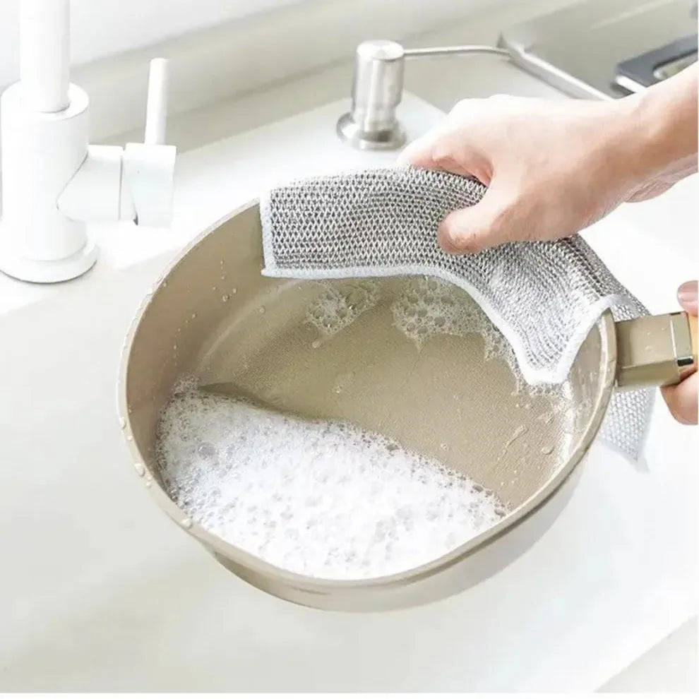 5/12pcs Wire Dishwashing Rag, Multifunctional Non-Scratch Wire Dishcloth for Cleaning Kitchen Bathroom