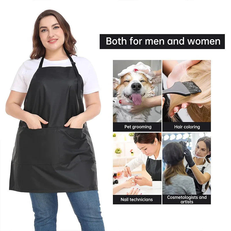 Large Size Adjustable Apron with 4 Pockets for Pet Grooming Hairdressing Nail Salon Artist's  Apron