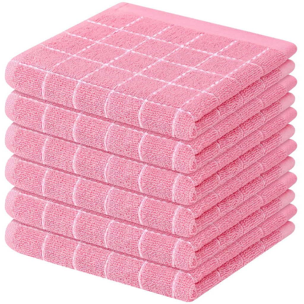Olanly Cotton Terry Cloth Kitchen Towels Thicken Super Absorbent Dishcloth Reusable High-efficiency Cleaning Rags Daily Dish Rag