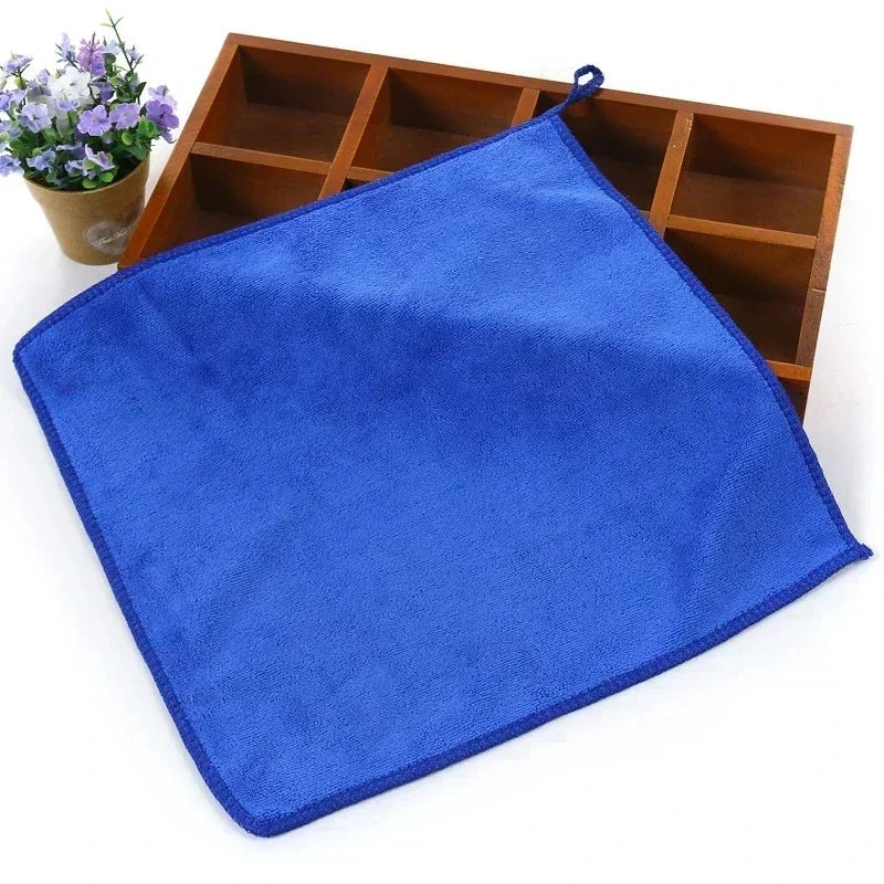 200pcs Microfiber Towels Car Wash Drying Cloth Blue Car Care Detailing Cleaning Polishing Duster Home Kitchen Washing Rags