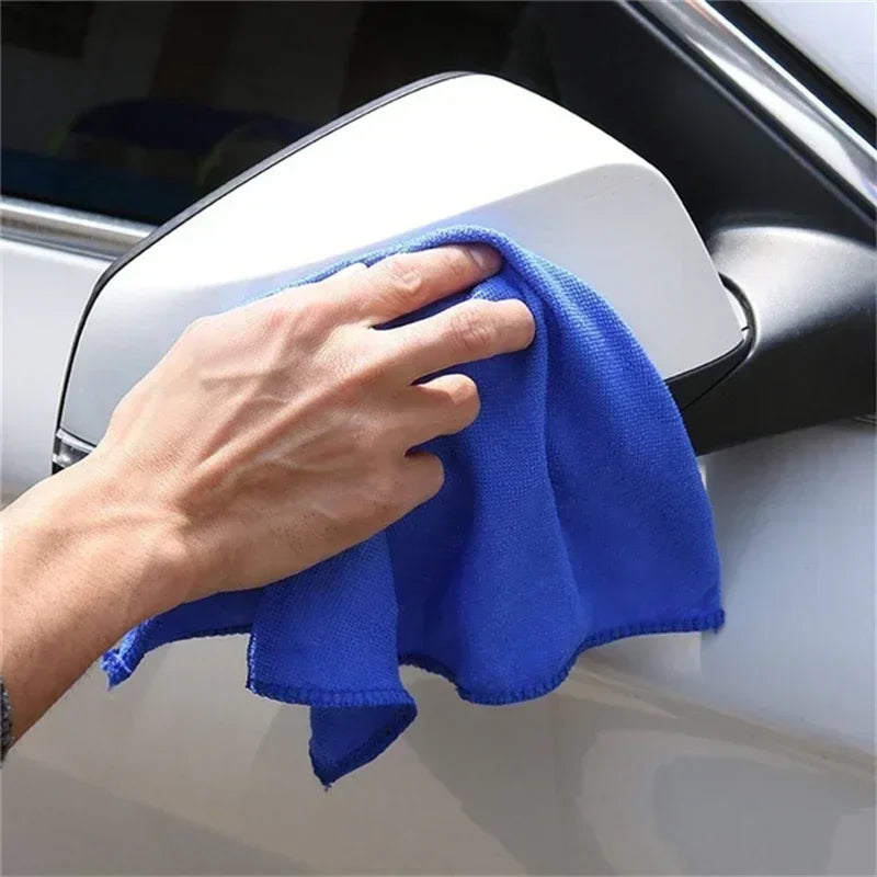 200pcs Microfiber Towels Car Wash Drying Cloth Blue Car Care Detailing Cleaning Polishing Duster Home Kitchen Washing Rags