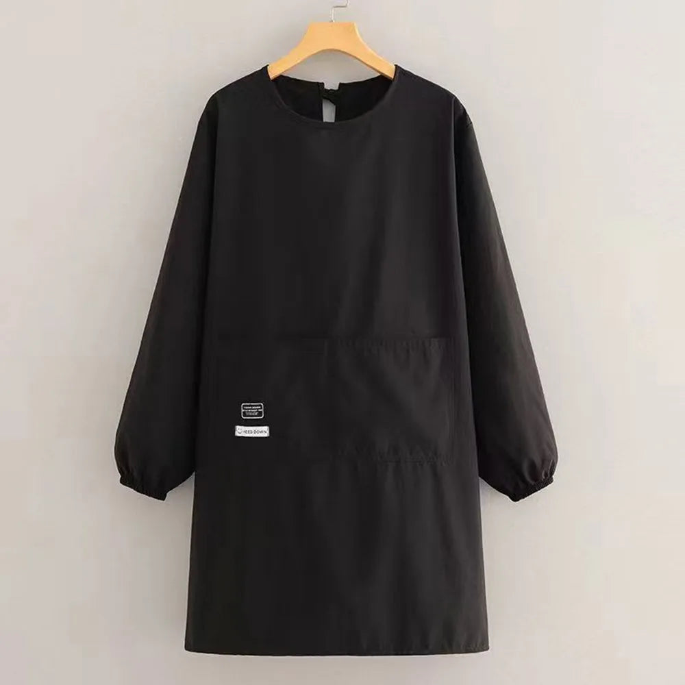 Solid color Kitchen Apron Long Sleeve Waterproof Coffee House Aprons Anti-fouling Breathable Catering Work Clothes