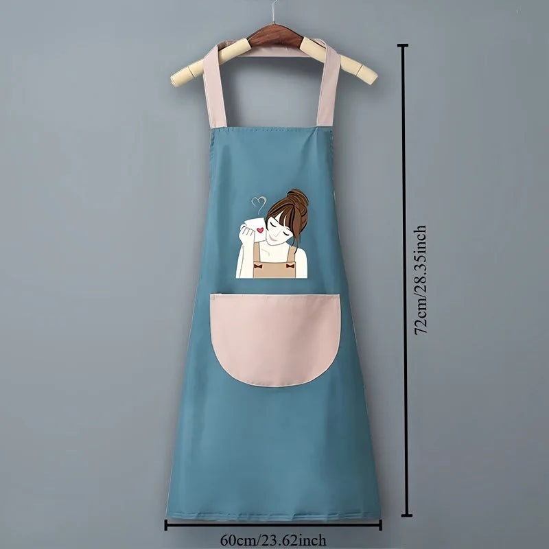 Waterproof PVC Apron - Adjustable Oil & Stain Resistant Kitchen Apron, Unisex for Grilling, Baking & Cooking