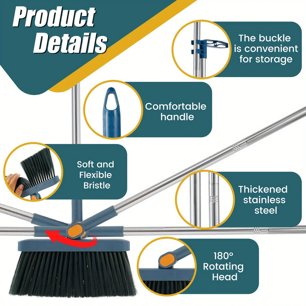 Two piece new broom set, dustpan combination, household sweeping broom, folding broom, wiper, dustpan, garbage shovel