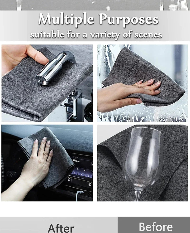 Magic Cleaning Cloths Reusable Microfiber Washing Rags Microfiber Glass Clean Towel Washable Lint-free Cleaning Rags