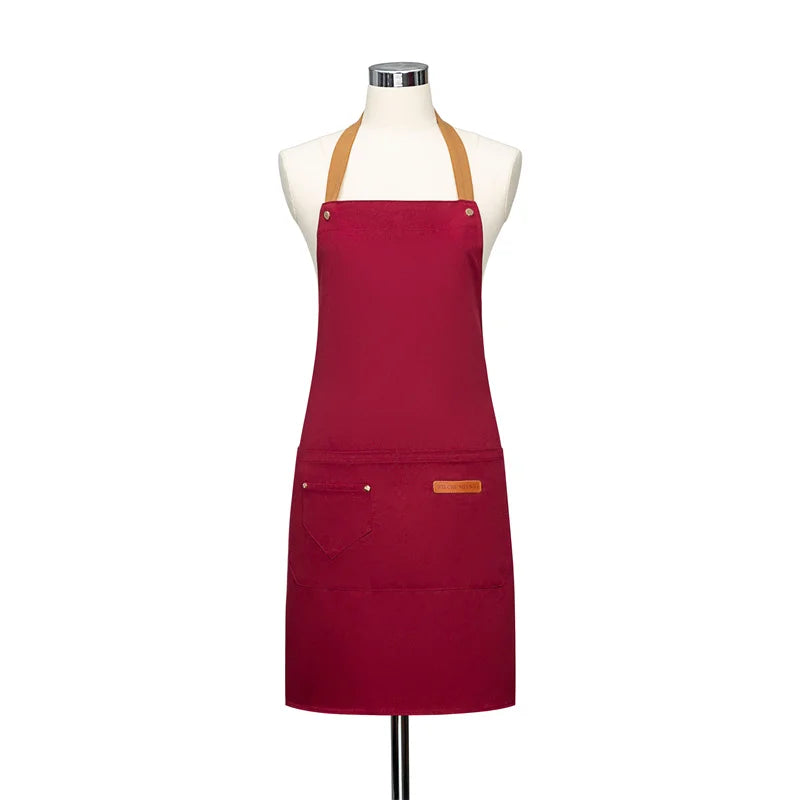 Customized Logo Design Apron Logo Signature Men's Women's Kitchen Aprons Home Chef Baking Clothes Waterproof  with Pockets