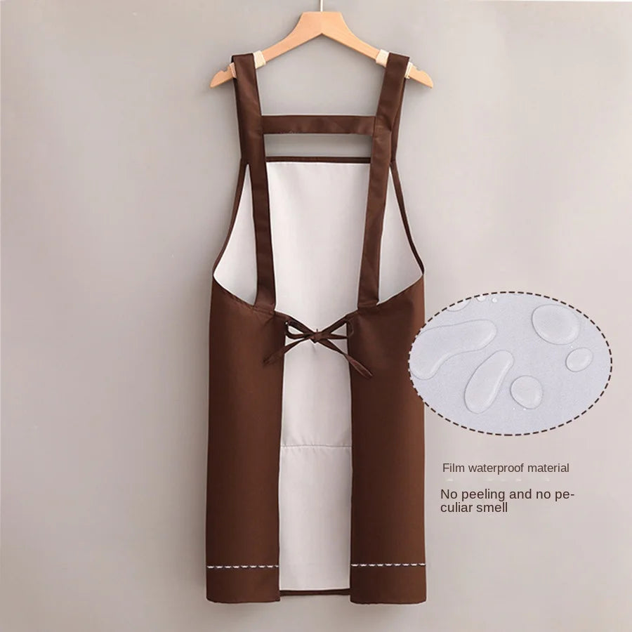 Household Apron for Women Kitchen Waterproof and Oil-Proof Sleeveless Apron Fashion Internet Celebrity Cute Suspender Work Clothes for Men