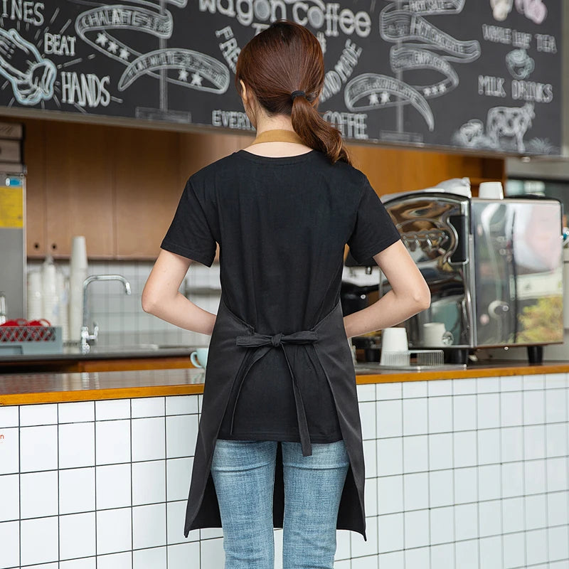 Customized Logo Design Apron Logo Signature Men's Women's Kitchen Aprons Home Chef Baking Clothes Waterproof  with Pockets