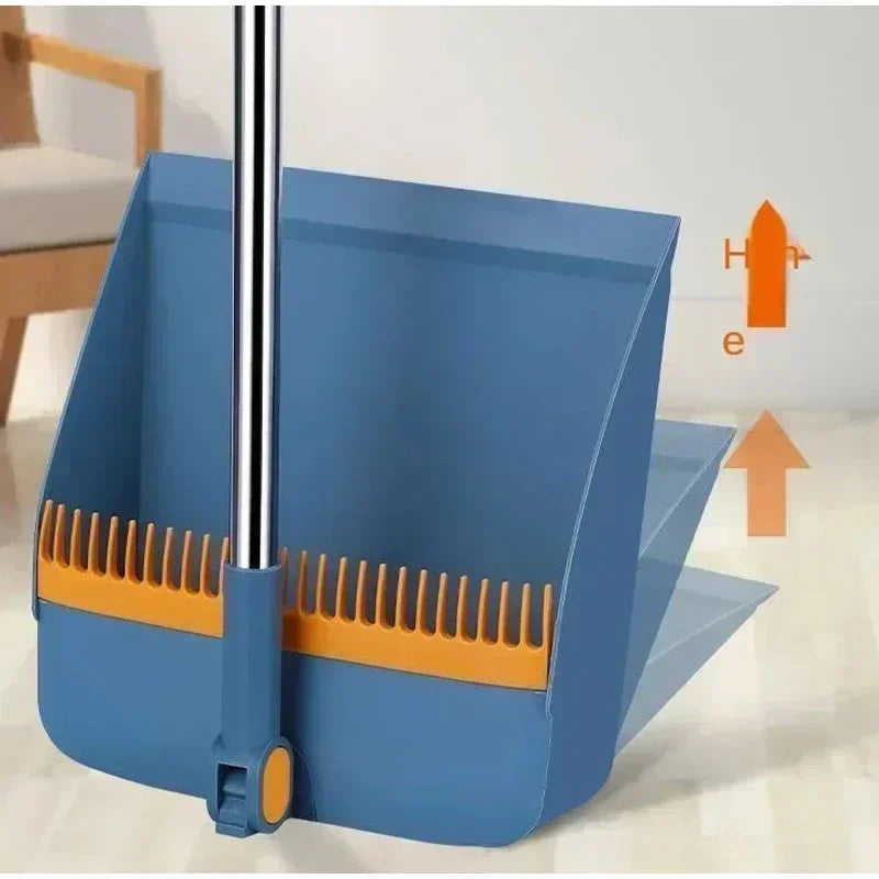 new folding broom dustpan set household cleaning tools non-stick hair dry wet dual-use broom folding set Kitchen office