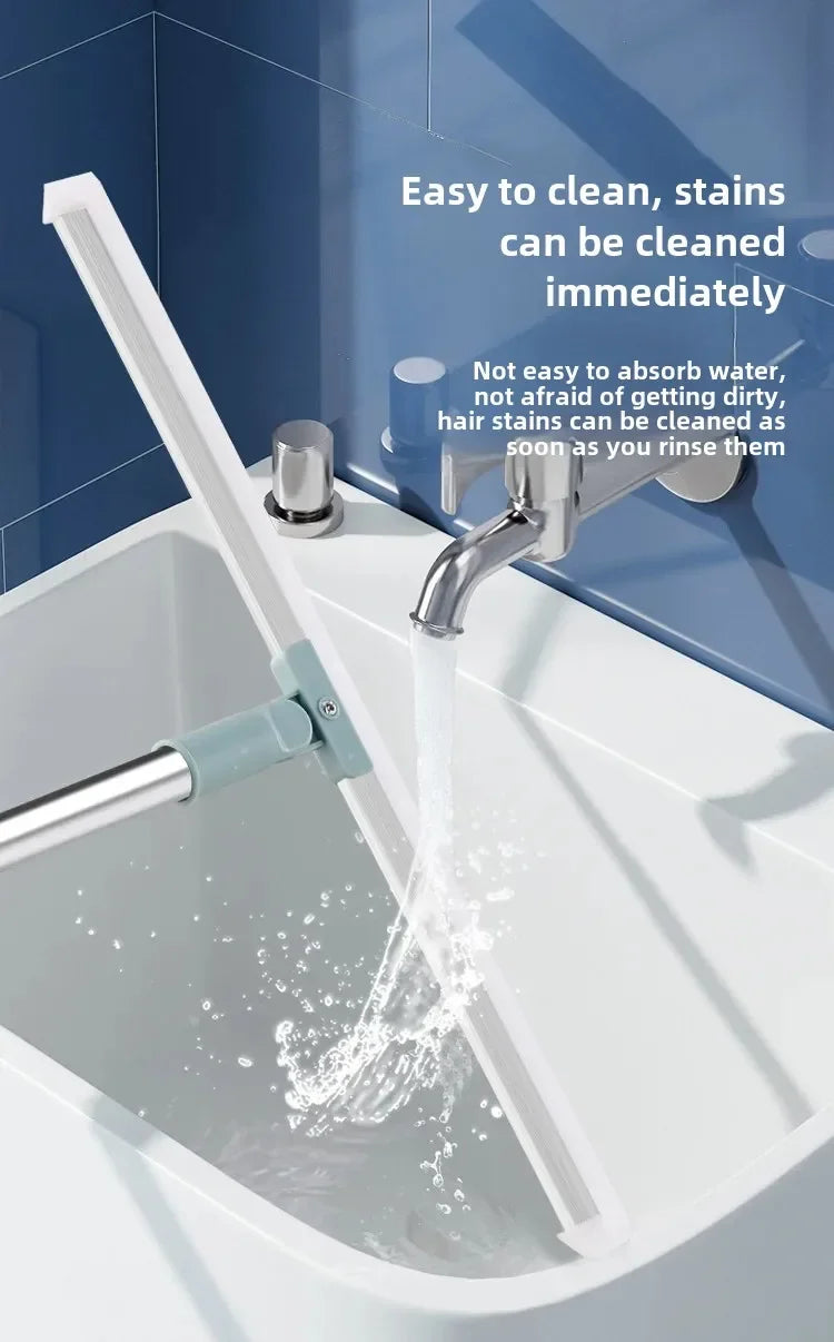 Magic Broom Silicone Bathroom Floor Scraper Household Bathroom Cleaning Squeegee Plastic Handle Two-In-One Dry And Wet Use